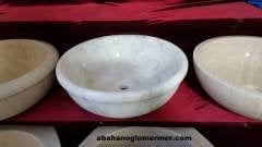 beyaz mermer lavabo,lavabo modelleri,lavabo ölçüleri : 42x42x12 cm lavabo -011