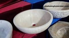 doğal taş lavabo,lavabo modelleri,lavabo ölçüleri : 42x42x15 cm lavabo -012