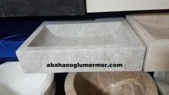 gümüş bej mermer lavabo,lavabo modelleri,lavabo ölçüleri : 45x55x15 cm lavabo -019
