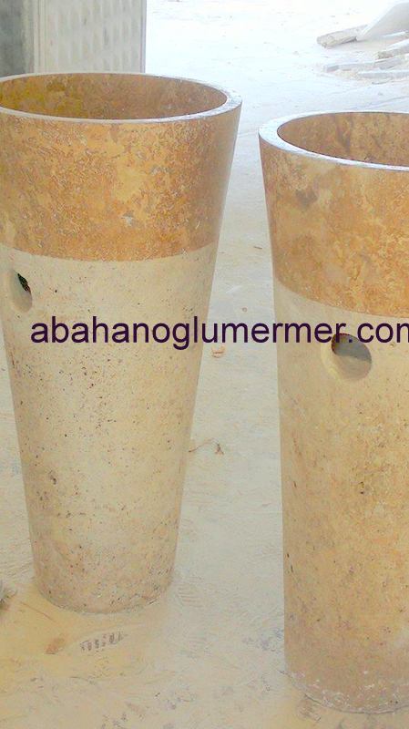 barel mermer lavabo,lavabo modelleri,lavabo ölçüleri : 42x42x90 cm lavabo -032