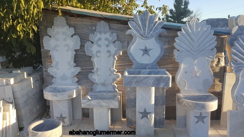 Bahçe çeşmesi, mermer bahçe çeşmesi modelleri, çeşme -012