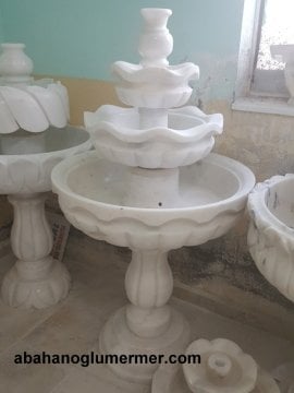 Mermer fıskiye, bahçe fıskiyesi, havuz fıskiyeleri, fıskiye ölçüleri : 65x130 cm, mermer şelale 018