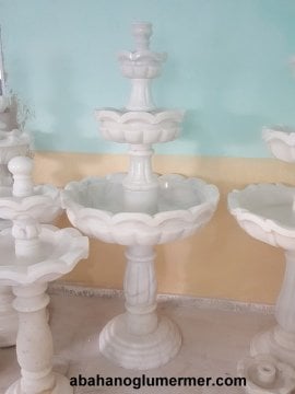 Mermer fıskiye, bahçe fıskiyesi, havuz fıskiyeleri, Fıskiye ölçüleri -70x180 cm mermer şelale 022