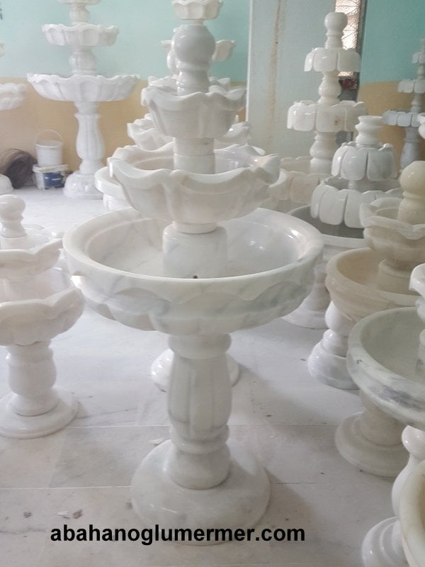 Mermer fıskiye, bahçe fıskiyesi, havuz fıskiyeleri, Fıskiye ölçüleri -60x120 cm mermer şelale 023