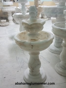 Mermer fıskiye, bahçe fıskiyesi, havuz fıskiyeleri, Fıskiye ölçüleri -45x90 cm mermer şelale 034