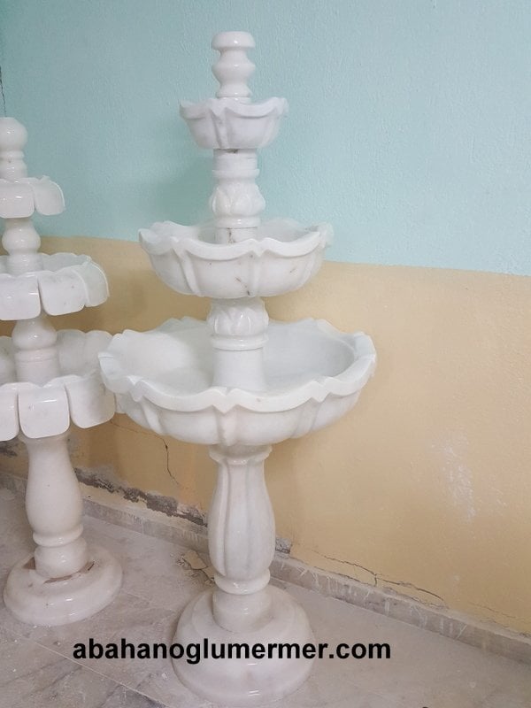 Mermer fıskiye, bahçe fıskiyesi, havuz fıskiyeleri, Fıskiye ölçüleri -70x180 cm mermer şelale 038