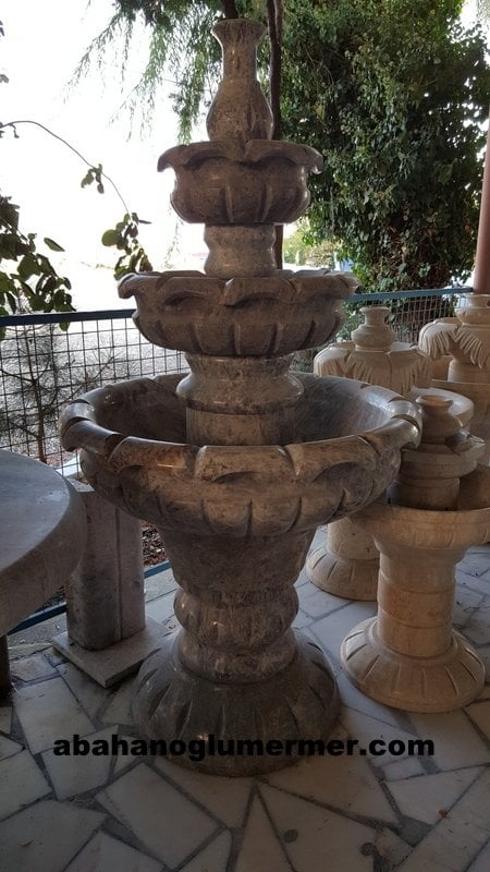 Mermer fıskiye, süs havuzları, bahçe fıskiyesi, havuz fıskiyeleri, Fıskiye ölçüleri -100x180 cm mermer şelale 042