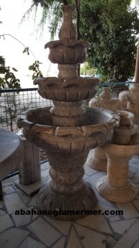 Mermer fıskiye, süs havuzları, bahçe fıskiyesi, havuz fıskiyeleri, Fıskiye ölçüleri -100x180 cm mermer şelale 042