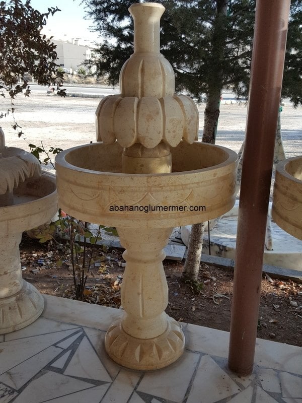 Mermer fıskiye, süs havuzu, bahçe fıskiyesi, havuz fıskiyeleri, Fıskiye ölçüleri -80x130 cm mermer şelale 044