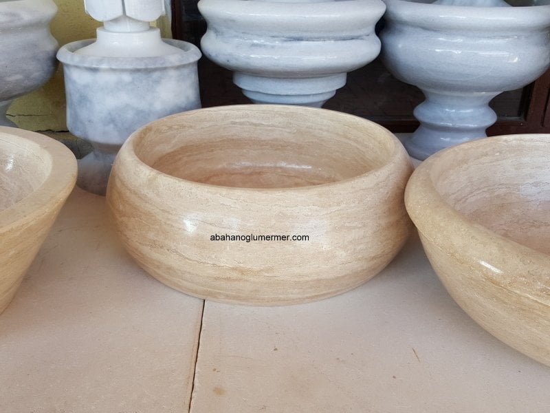 ayaklı doğal taş lavabo,lavabo modelleri,lavabo ölçüleri : 42x15 cm lavabo -044