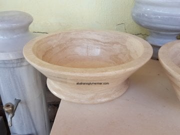 ayaklı doğal taş lavabo,lavabo modelleri,lavabo ölçüleri : 42x15 cm lavabo -046