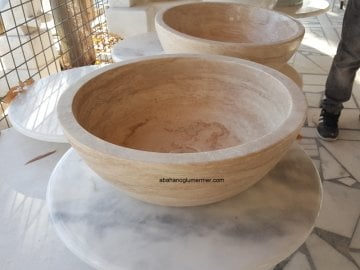 ayaklı doğal taş lavabo,lavabo modelleri,lavabo ölçüleri : 42x15 cm lavabo -047