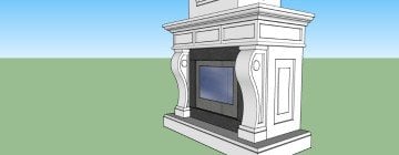 beyaz mermer şömine, mermer şömine modelleri, mermer şömine 013