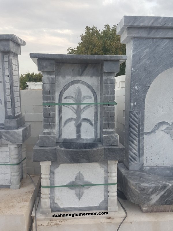 Çift yönlü Hayrat çeşmesi modelleri, mermer çeşme, 057