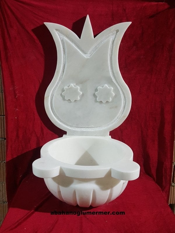 osmanlı modeli aynalı mermer kurna, aynalı kurna -074