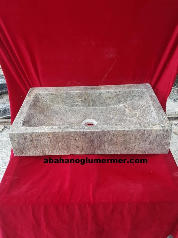 doğal taş lavabo, siyah lavabo modelleri, lavabo ölçüleri : 45x55x15 cm lavabo -056