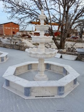 Süs Havuzu, Mermer fıskiye, bahçe fıskiyesi, havuz fıskiyeleri, Fıskiye ölçüleri - cm mermer şelale 050
