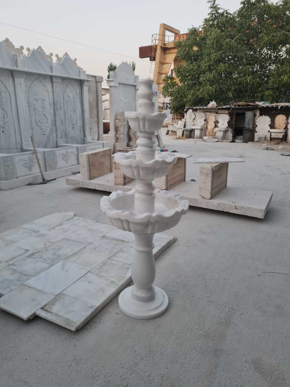 Süs Havuzu, Mermer fıskiye, bahçe fıskiyesi, havuz fıskiyeleri, Fıskiye ölçüleri - cm mermer şelale 050